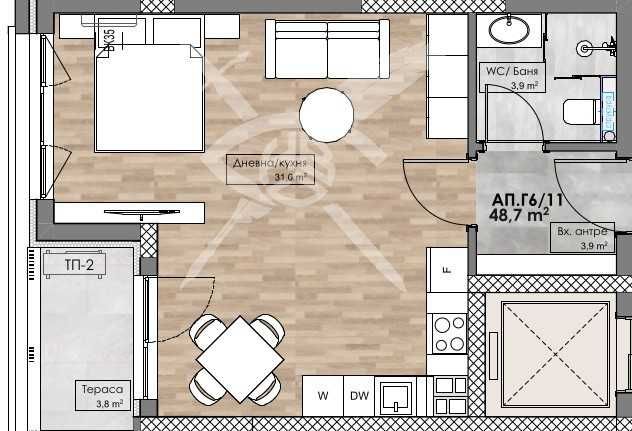 Едностаен апартамент Кършияка 667-22943