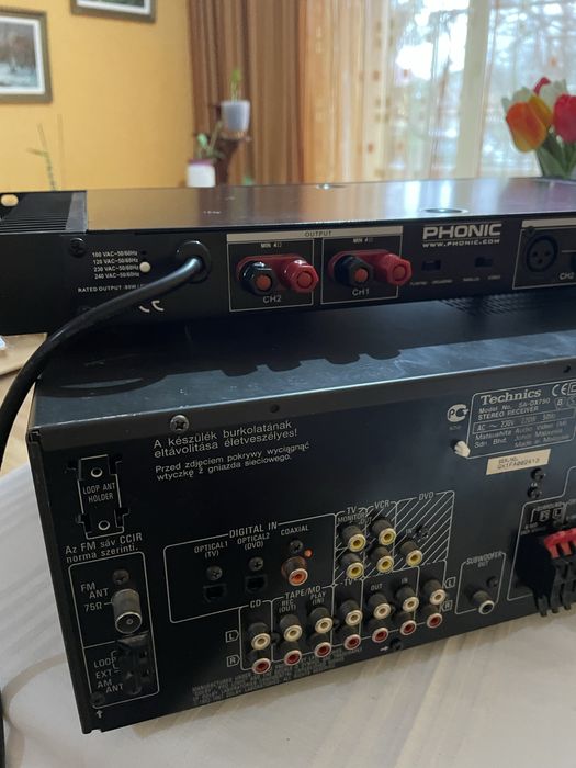 Reciver Technics parțial defect,putere Phonic,telecomandaMarantz tuner