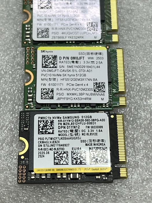 SSD 512gb nvme от ведущих брендов pulout здовье 97-100% есть 256gb
