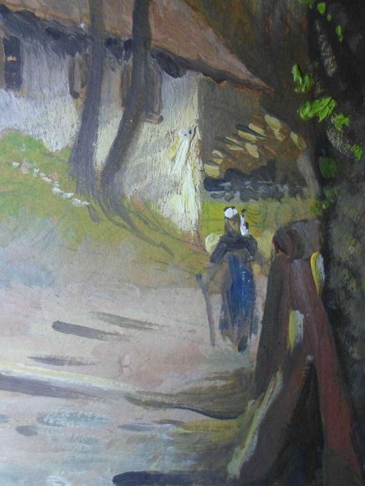 Pictura, ulei pe carton, 1940, semnata G.Kramer