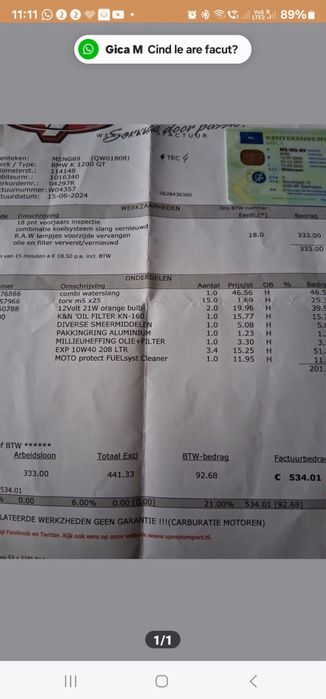 Bmw K1200GT  an 2006 , 112000km