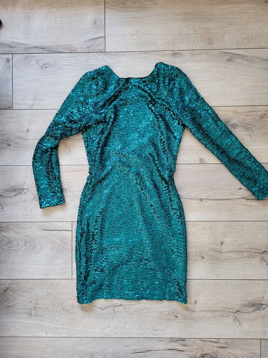 Rochie turcoaz cu paiete