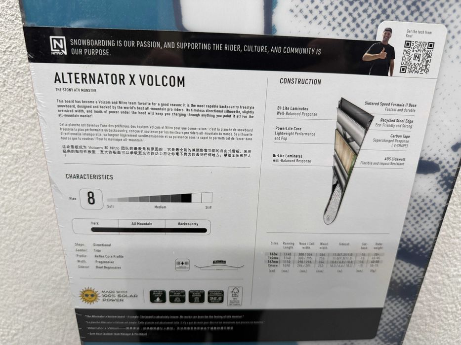 placa noua snowboard nitro alternator x volcom L160cm