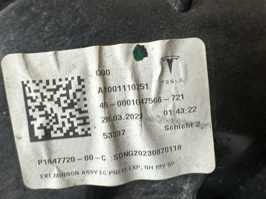 Oglindă dreapta tesla Y.cod:A1001110251.