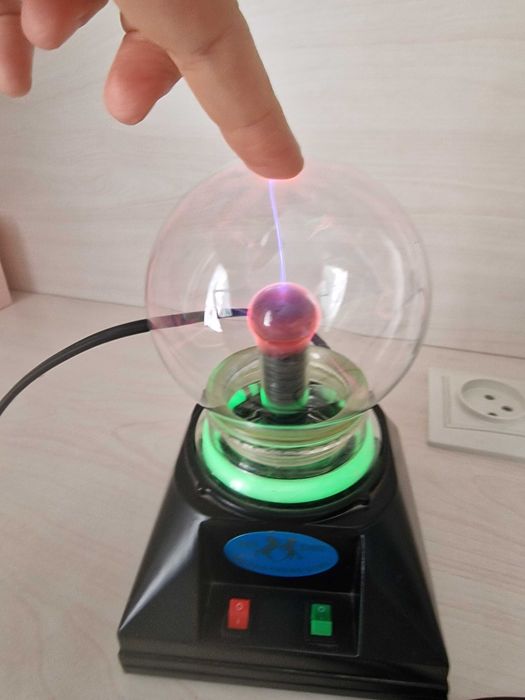 Светильник-ночник шар с молниями