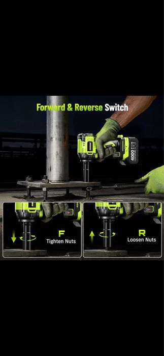 Акумулаторен Безчетков ударен Гайковерт RobusTrue 800Nm 2800об. 2х 4Ah