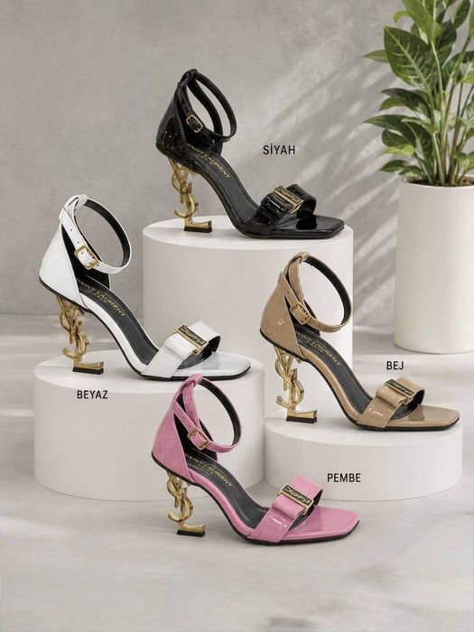Sandale ysl toc auriu
