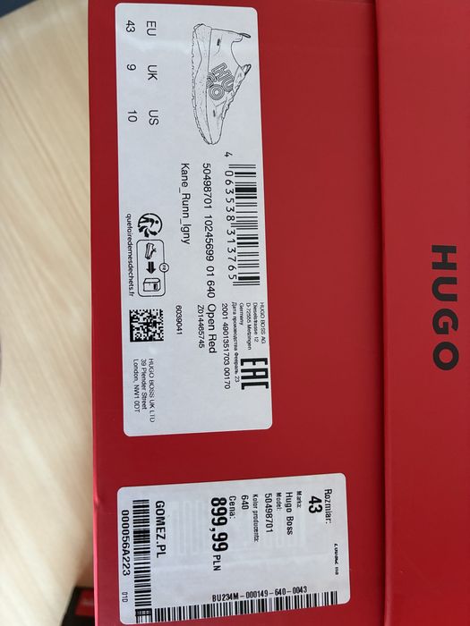 Pantofi sport Hugo Boss Kane Runn Open Red - Rosu/negru, noi, marime 43