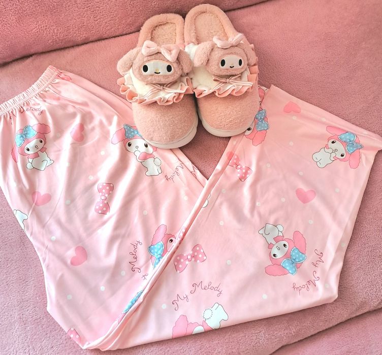 Pantaloni de pijama Sanrio My melody roz superbi confortabili și moi