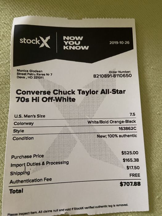 Off-White Converse Chuck Taylor All Star Highs in conditie excelenta!