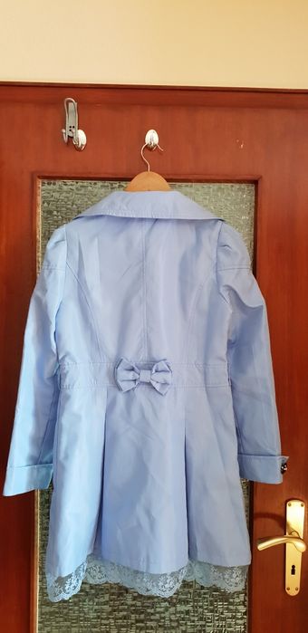 Trench Dama albastru coreean cu dantela 36/38 - Nou!