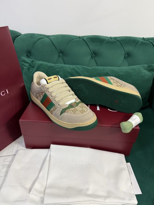 Adidasi Gucci piele naturala 100% Full Box colectie noua