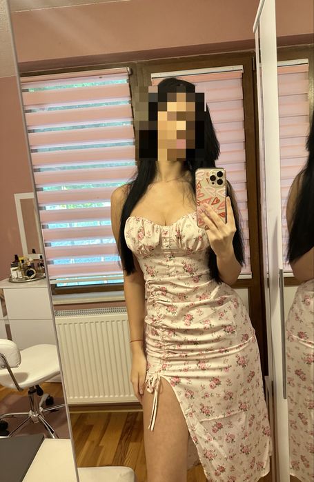 Midi розова рокля