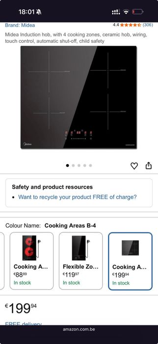 Индукционен плот за вграждане Midea