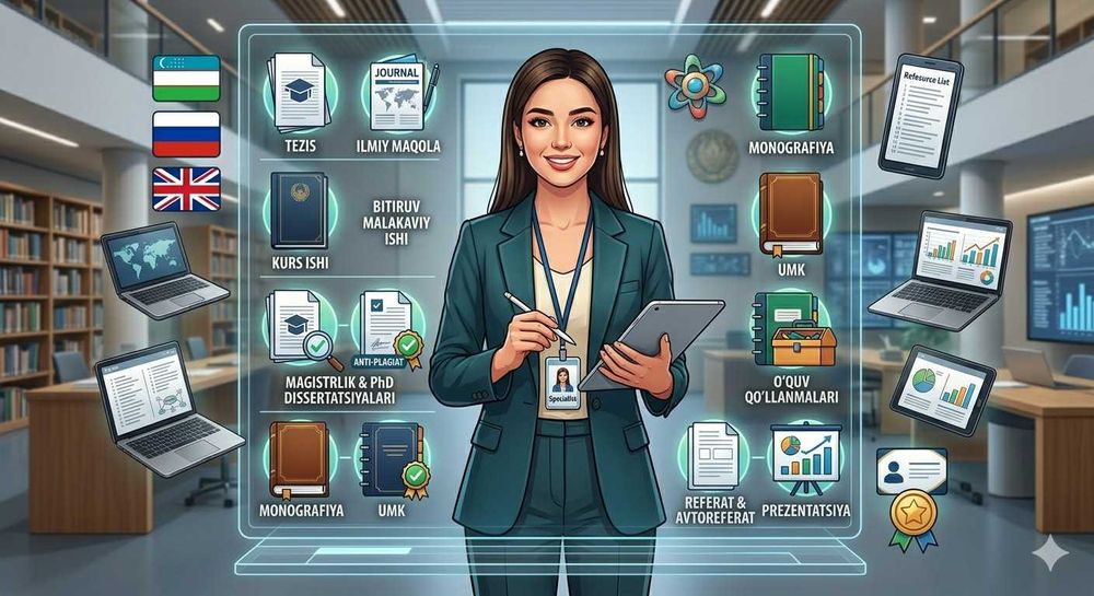 Akademik yordam: Dissertatsiya, BMI, UMK, Maqola, Tezis tayyorlash