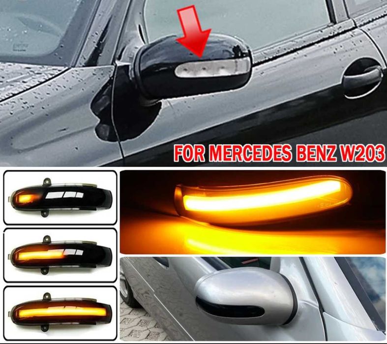 Динамични бягащи мигачи за Mercedes Benz C класа W203 Мерцедес Ц класа