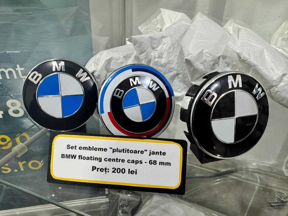 Set embleme "plutitoare" jante BMW - BMW floating centre caps - 68 mm