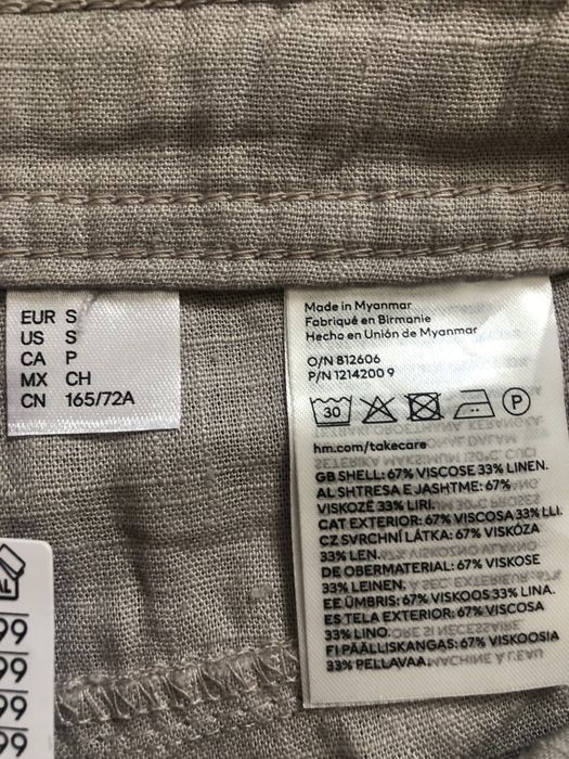 Льняные штаны h&m
