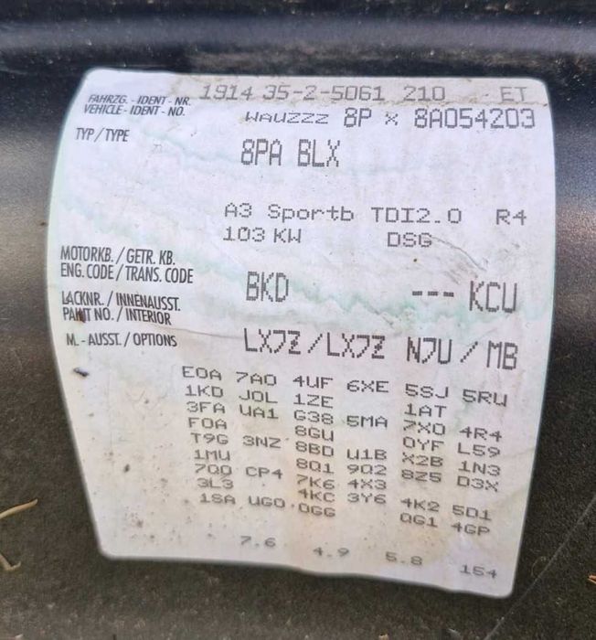 Dezmembrez Audi A3 2.0D cod motor BMM Audi A3 2.0D BKD cutie automata