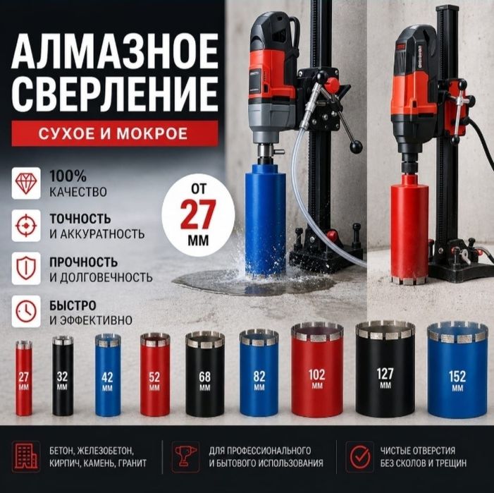Алмазное сверление, алмазное бурение