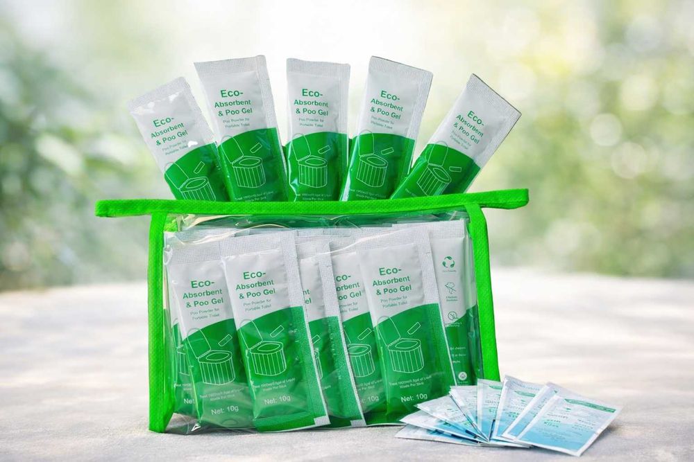 Преносима сгъваема тоалетна стол– комплект с абсорбиращ прах