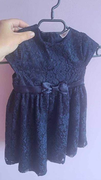 Дантелена рокличка в синьо