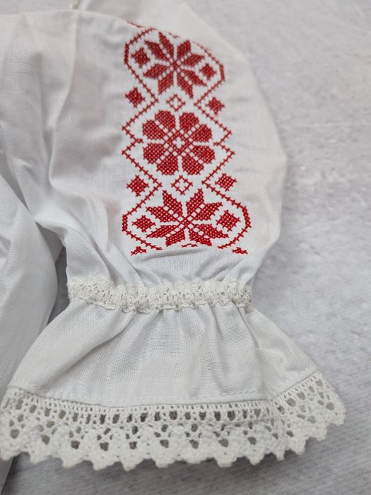 Ie Traditionala Romaneasca Motive Folclorice Broderie Rosie copii / fe