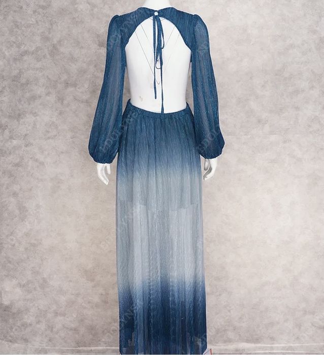 Плиссированное платье-макси р.S-M