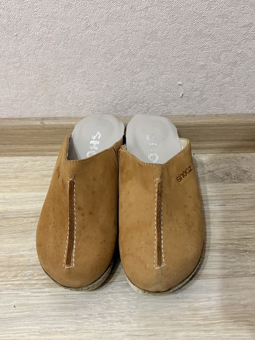 Дамски обувки сабо от естествена кожа в два цвята