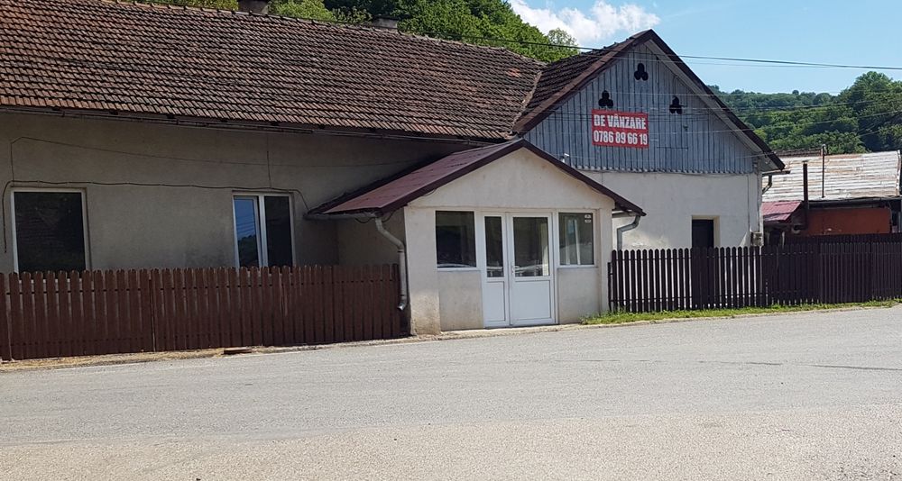 Casa din caramida si curte