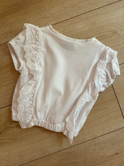 Детска тениска с къдрички и бродирани цветчета, Mayoral, 104см