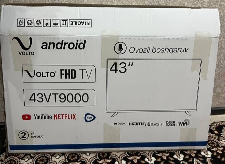 Televizor Android Volto 43talik yengi karobkalari bor
