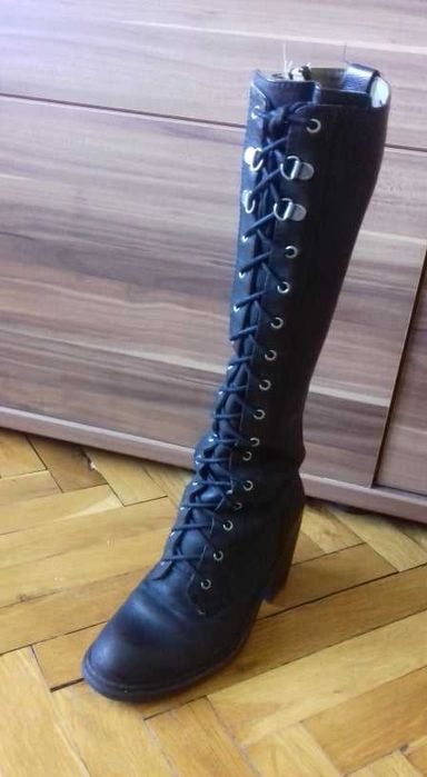 Черни ботуши естествена кожа