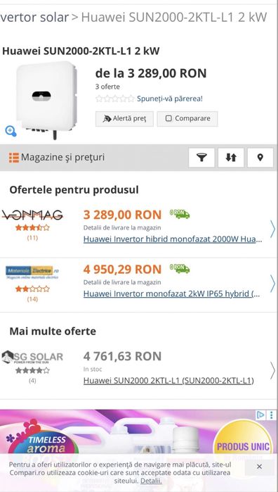 Invertor hibrid huawei sun2000-2ktl-l1 nou sigilat fara baterie