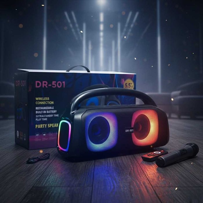 Парти тонколона 2 × 5.25" – 40 W RMS, Bluetooth, RGB LED светлини