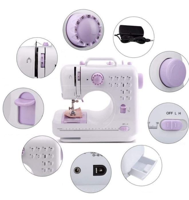 Masina de cusut multifunctionala cu accesorii portabila  31x30x15 cm