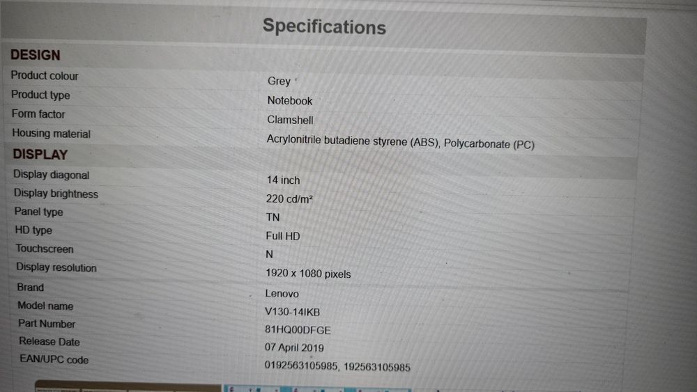 Lenovo V130/ i5 / 128 GB