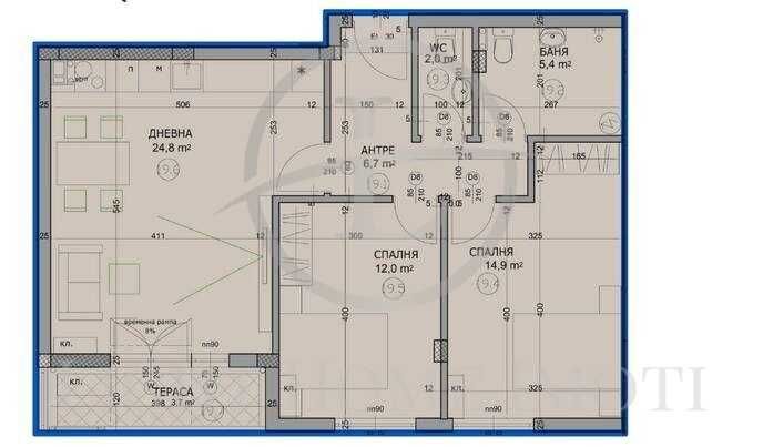 Продава се Тристаен апартамент в Пловдив, Христо Смирненски - 102 кв.м за 1800 €/кв.м - Снимка #2