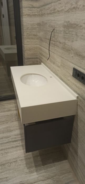 Кварц,акрил. Кухонные столешницы,фартуки,островки. Мойки в сан.узлы..