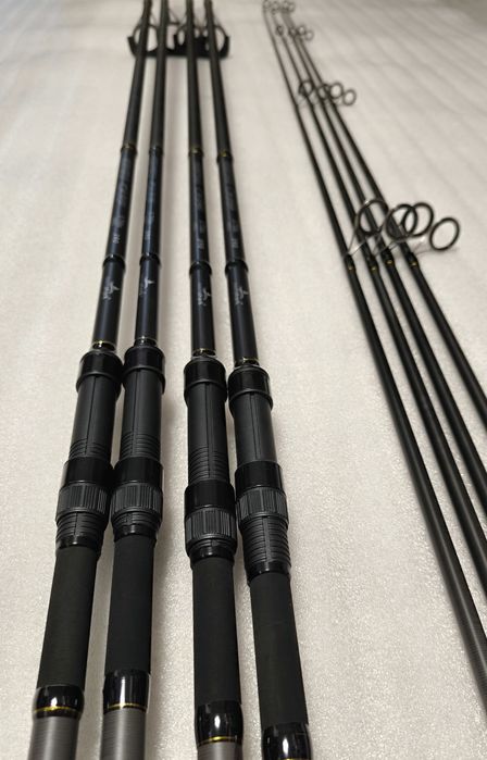 SET 4 Lansete EastShark EBISU CARP 3.90 m 3.75LBS + 4 Mulinete 10000
