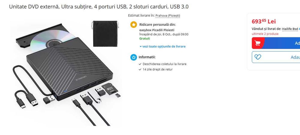 Driver CD/DVD Extern, 3.0 (real), Ultraportabil, NOU