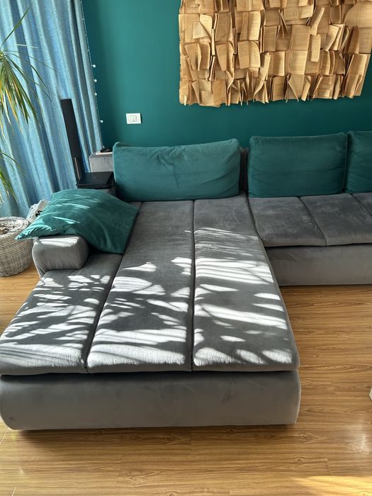 Vand coltar extensibil + masuta cafea lemn masiv