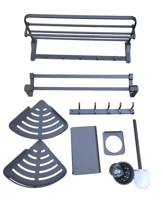 Аксесоари за баня 7 части черен мат