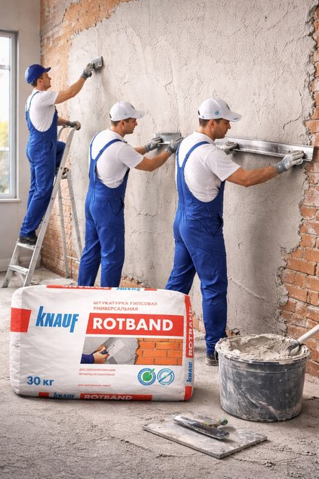 Knauf Rotband Кнауф Ротбанд 25 кг гипсовая штукатурка
