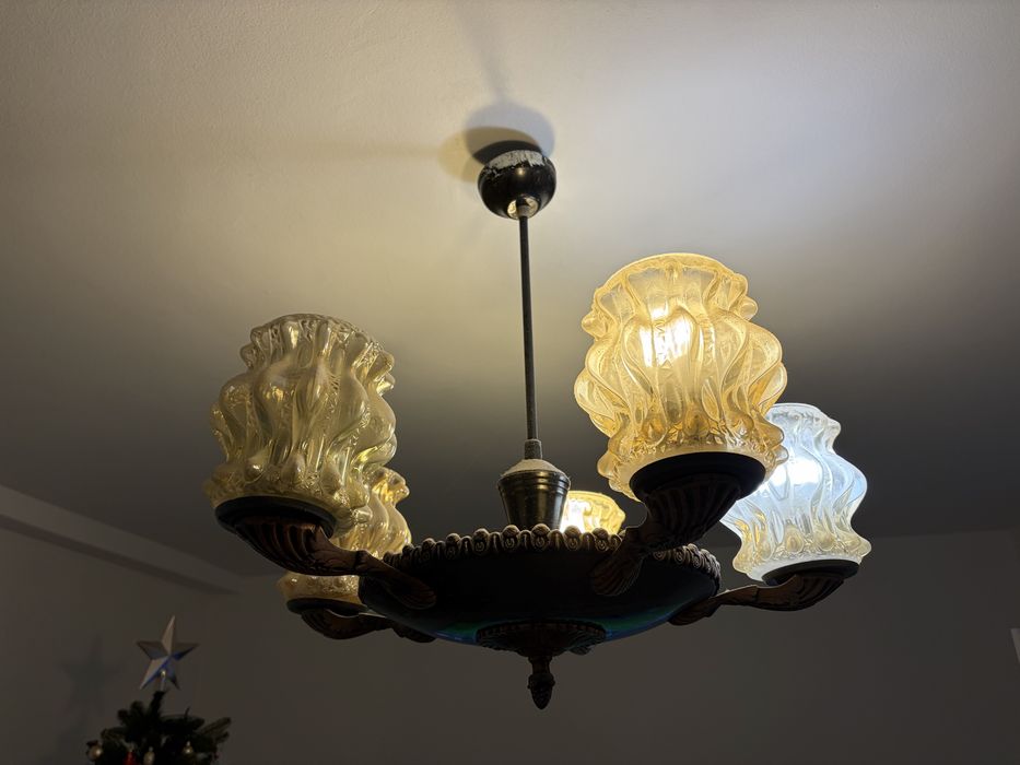 Candelabru cu sticla groasa