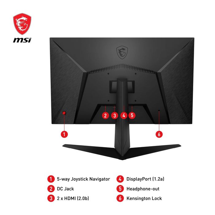 Гейминг монитор MSI G2412F, 23.8'', 180Hz, 1 ms, IPS, черен