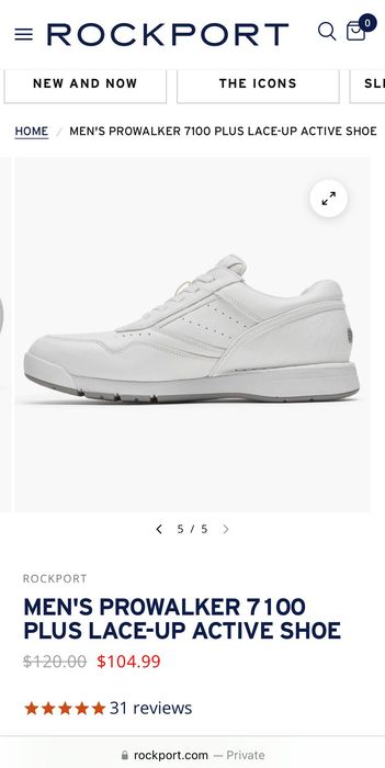 Rockport, PROWALKER 7100 PLUS. Кожаные кеды из США. 46 широкий.