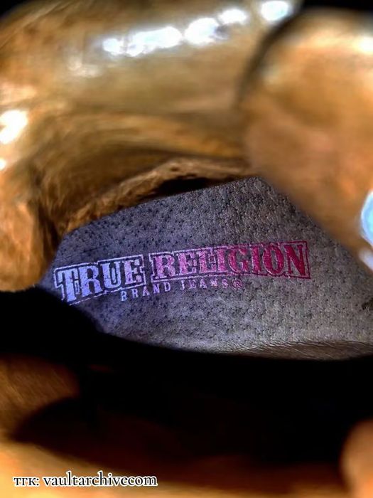 True Religion Archive Distressed Brown Leather Boots