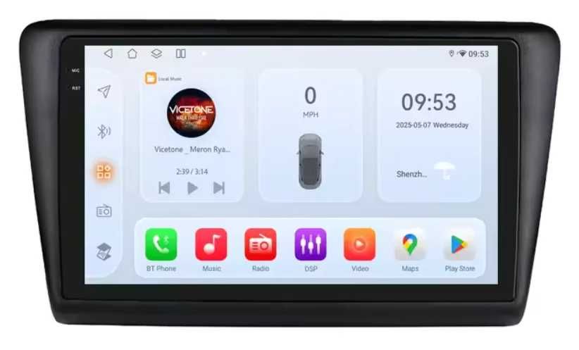 Мултимедия 9″ Android 14 за SKODA RAPID, SEAT TOLEDO IV (12-19г) CARPLAY навигация