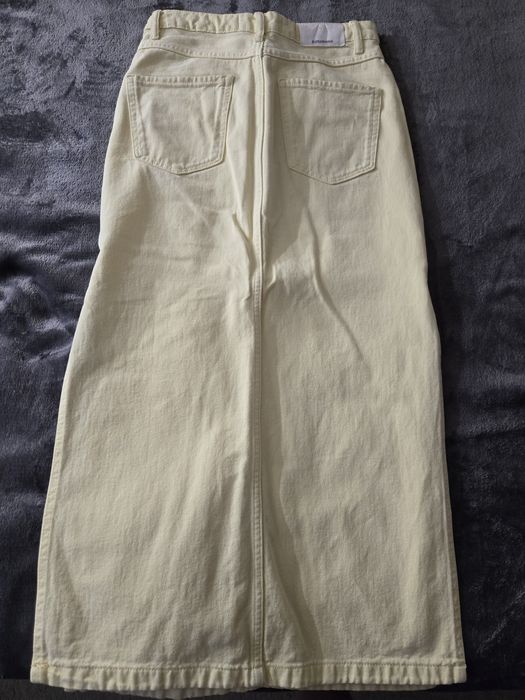 Светло жълта дънкова пола Stradivarius